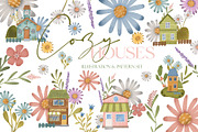Cozy houses clipart and pattern set, an Object Illustration by Yelloo Fish (Thumbnail 1 of 12)