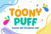 Toony Puff - Cheerful Display Font, a Font by Gumrega Studio (Thumbnail 1 of 6)