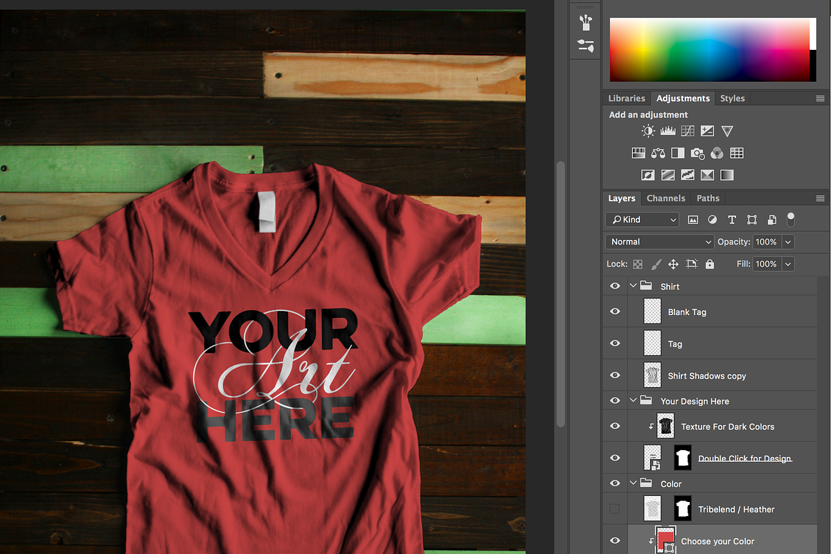 Women's V-Neck Photoshop Mockup, a Shirt Mockup by SLTFNDRY (Photo 2 of 4)