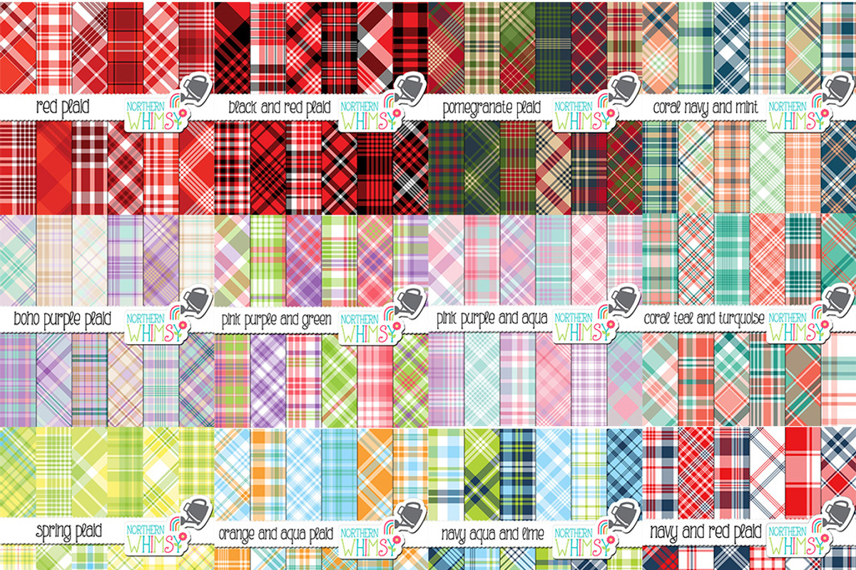 Plaid Diagonal and Seamless Patterns, a Pattern Graphic by Northern ...