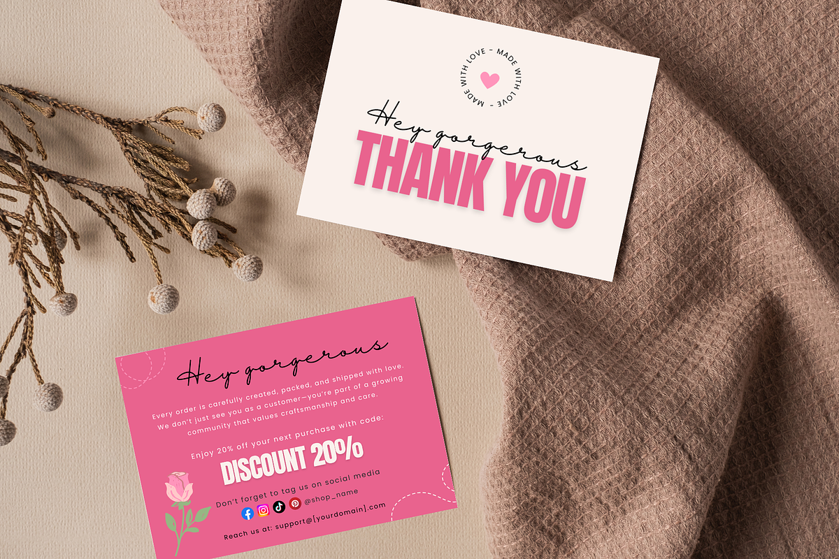 Thank You Card for Small Business, a Card Template by Elegant_Studio44 (Photo 2 of 6)