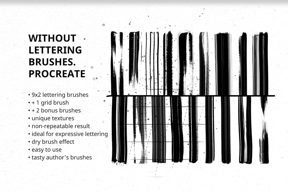 Without Lettering Brushes. Procreate, a Brush Add-On by Diacritics (Photo 2 of 15)