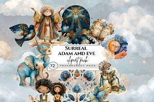 ADAM AND EVE CREATION CLIPART PACK, a Person Illustration by Daring Digies