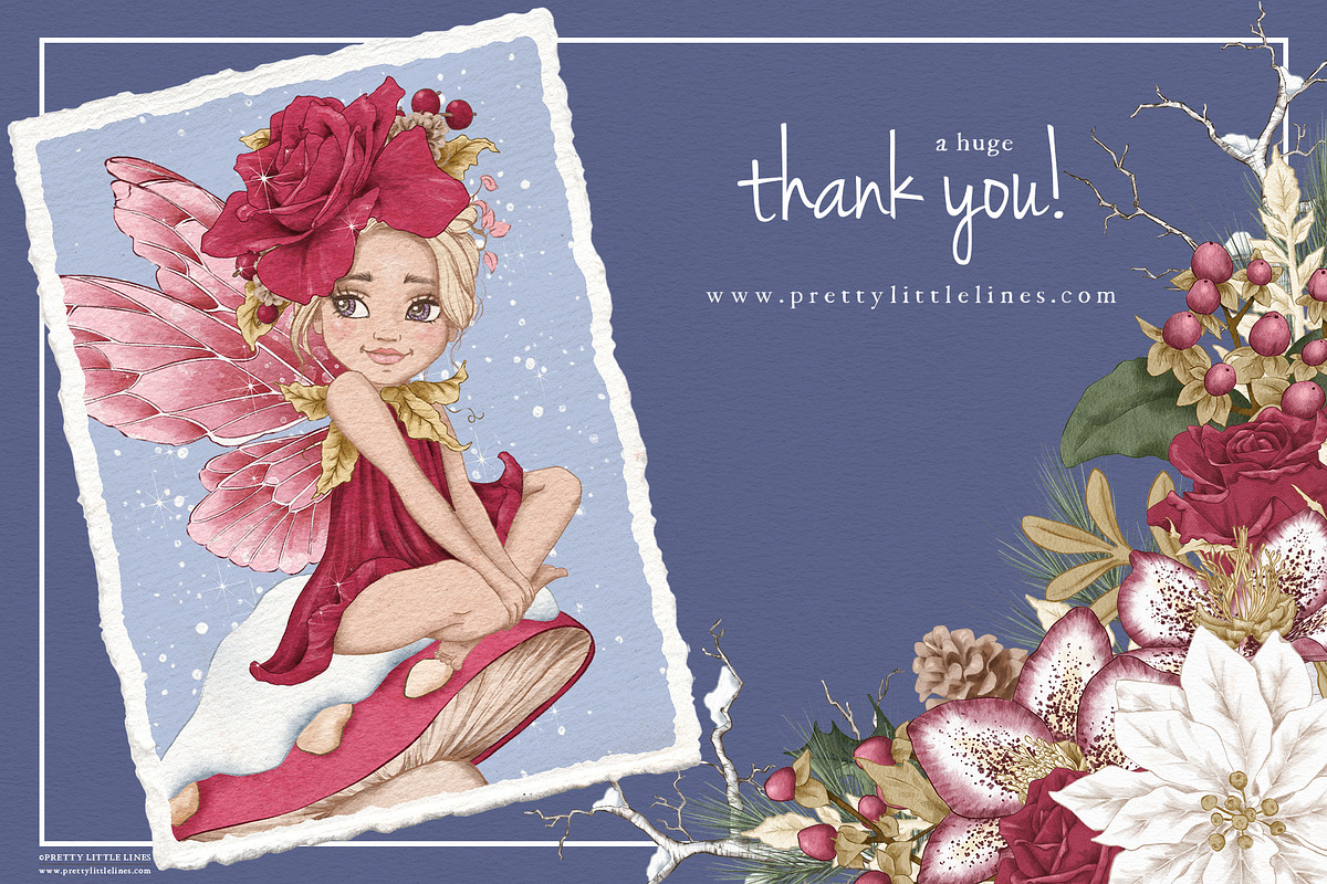 Fairy Christmas-Winter Illustrations, a Seasonal Illustration by Pretty Little Lines (Photo 16 of 16)