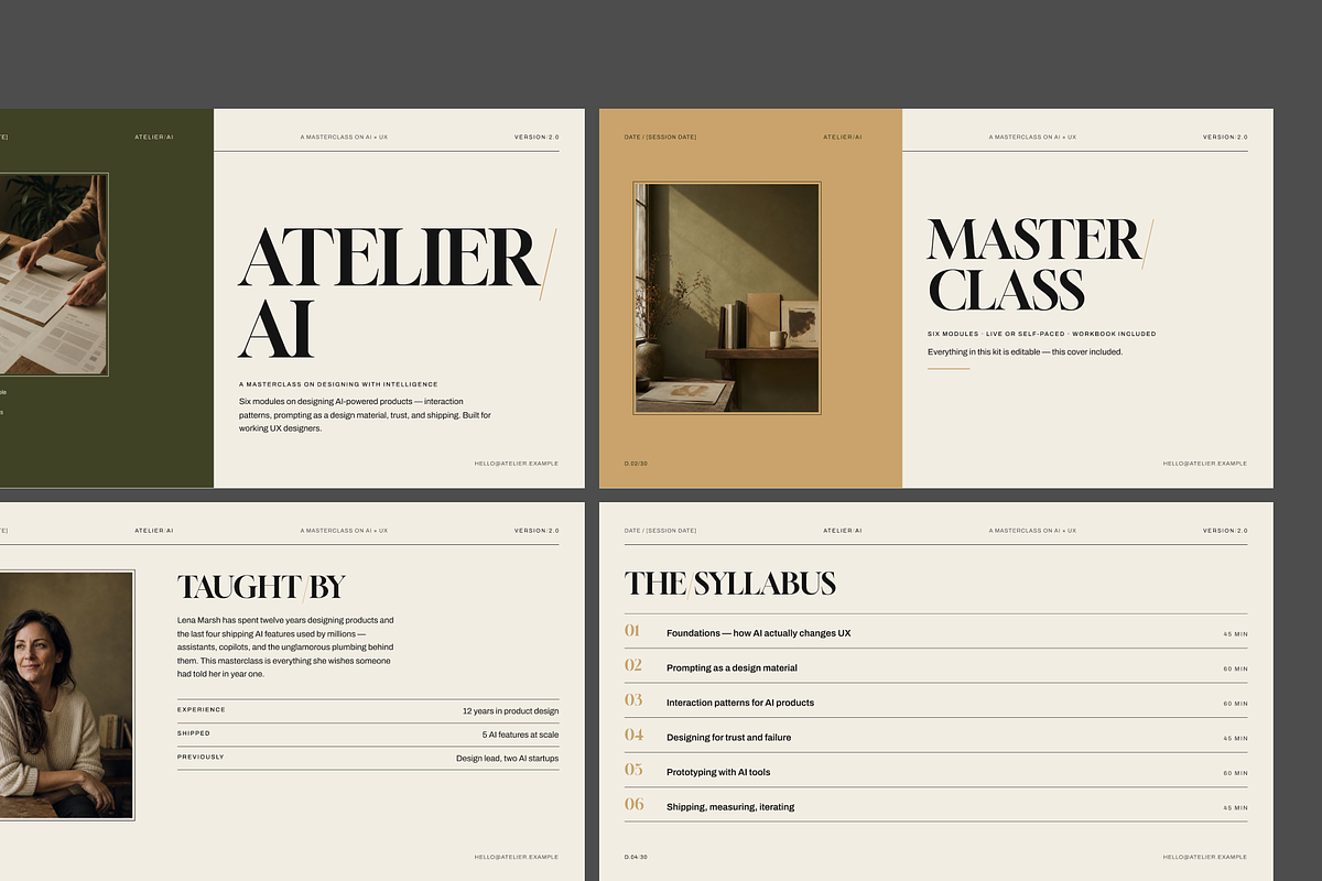 Atelier - AI UX Masterclass Kit, a Presentation Template by xStudio (Photo 2 of 6)
