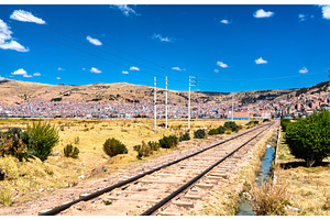 Railway at Titicaca lakeside in Peru, a Transportation Photo by Leonid Andronov