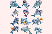 Dolphin PNG Clipart Bundle, a Graphic by M9 Design (Thumbnail 2 of 9)