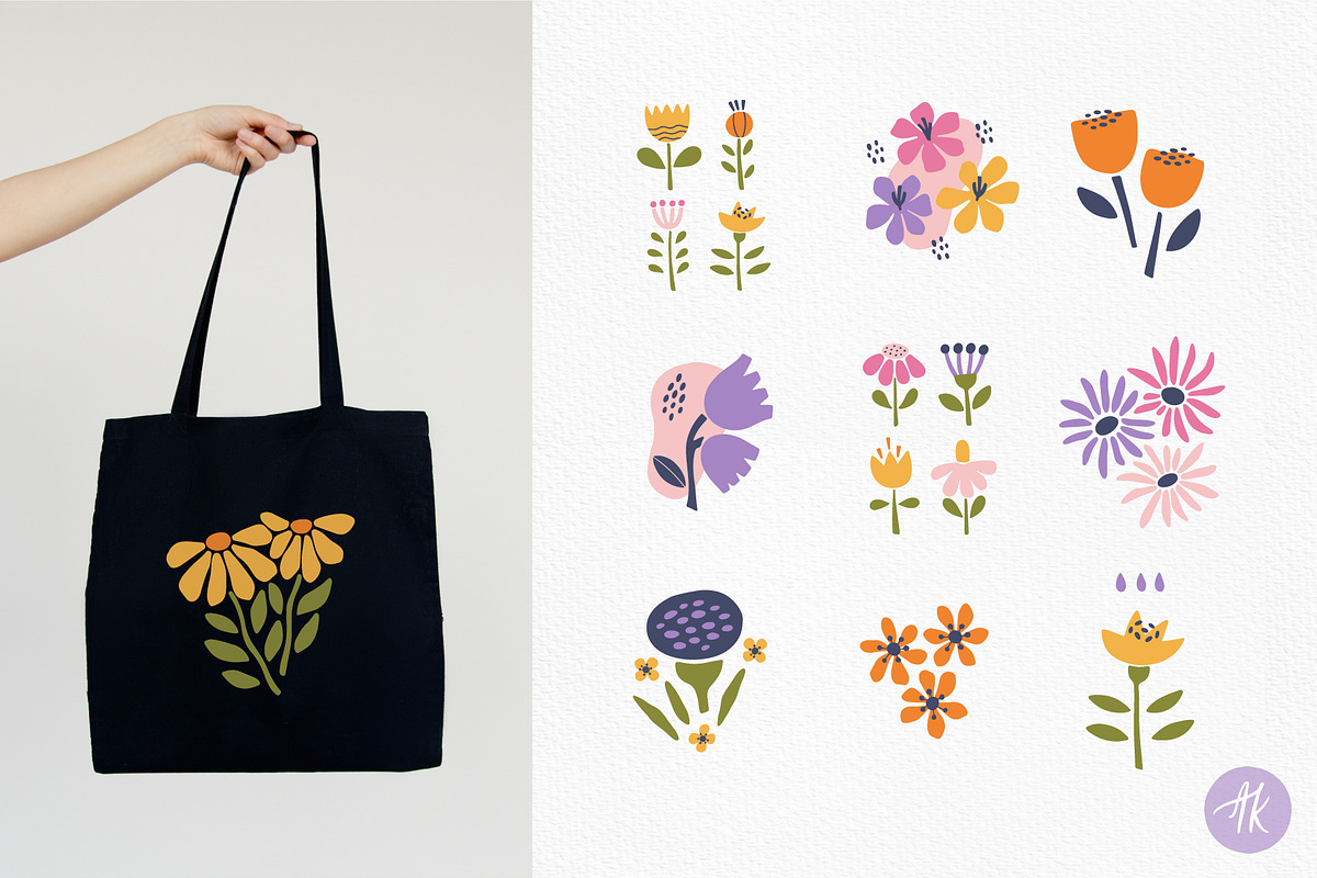 Abstract Flowers Hand Drawn Set, an Object Graphic by Alena Koval (Photo 4 of 11)