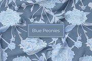 Blue Peonies seamless patterns, a Pattern Graphic by ANAKOTO (Thumbnail 5 of 16)