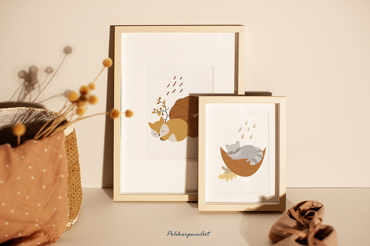 Autumn baby woodland animals, an Animal Illustration by polikarpovaart (Photo 7 of 11)