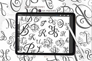 Cursive Letters Procreate Stamps 025, a Brushes & More by Drawberx (Thumbnail 2 of 9)