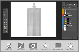 Stand-Up Pouch Wift Spout Mockup PSD