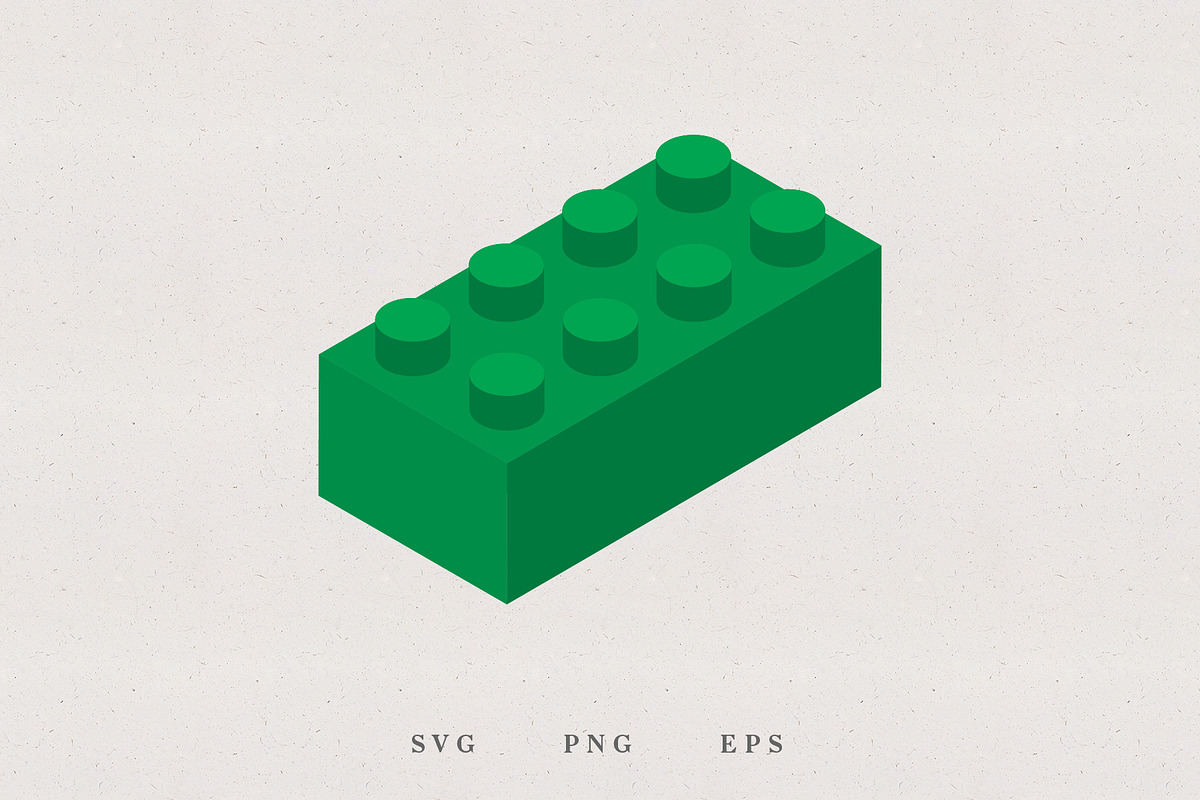 Plastic Bricks Set - Green, an Illustration by Kessens (Photo 2 of 3)