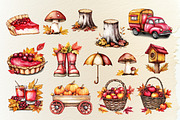 Watercolor Autumn animals set, a Seasonal Illustration by ZabolotnaArt (Thumbnail 4 of 13)