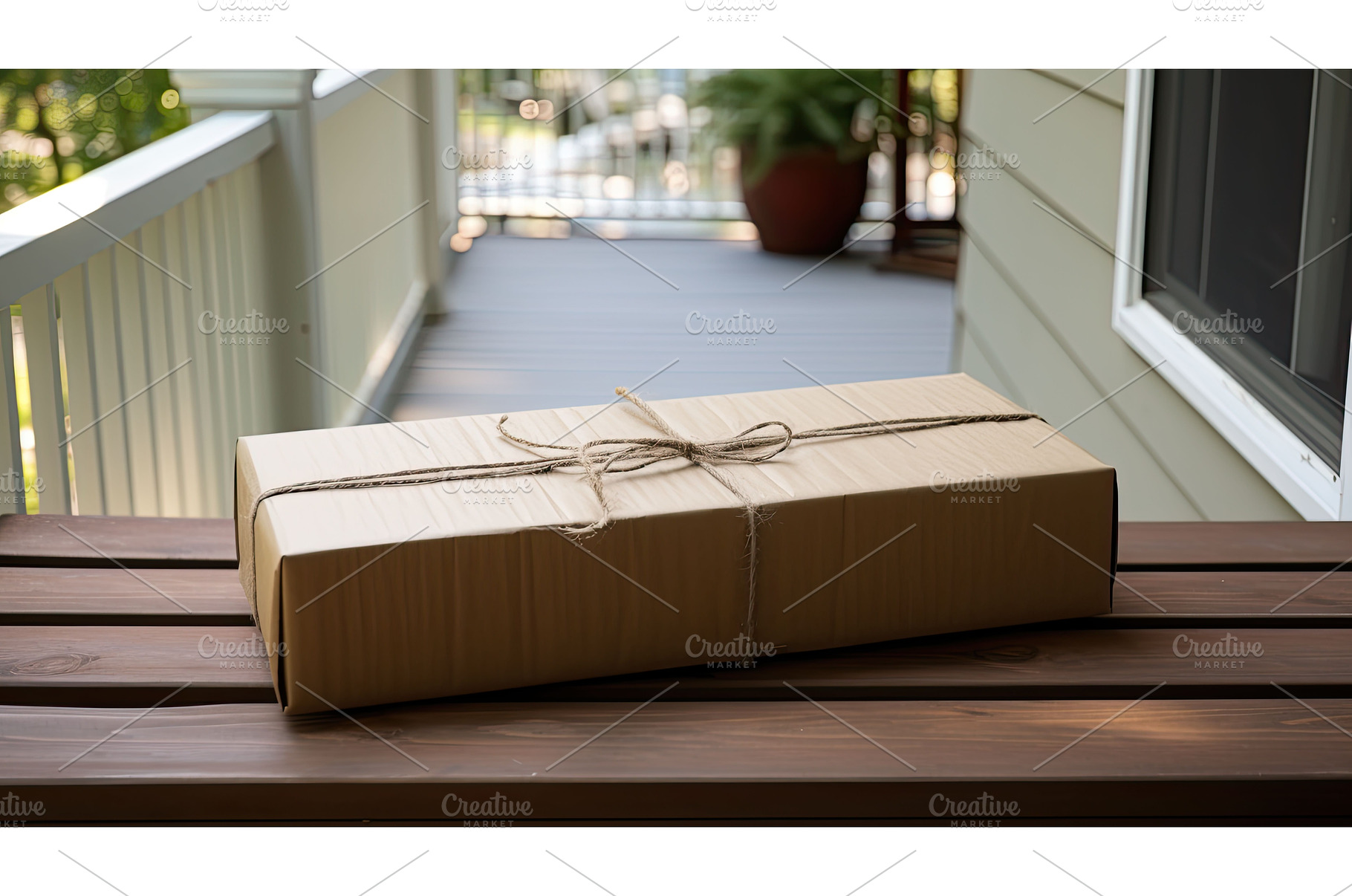 doorstep porch package ai generated, a Transportation Photo by pikepicture