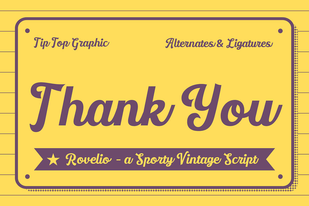 Rovelio – A Sporty Vintage Font, a Script Font by Tiptop Graphic (Photo 9 of 9)