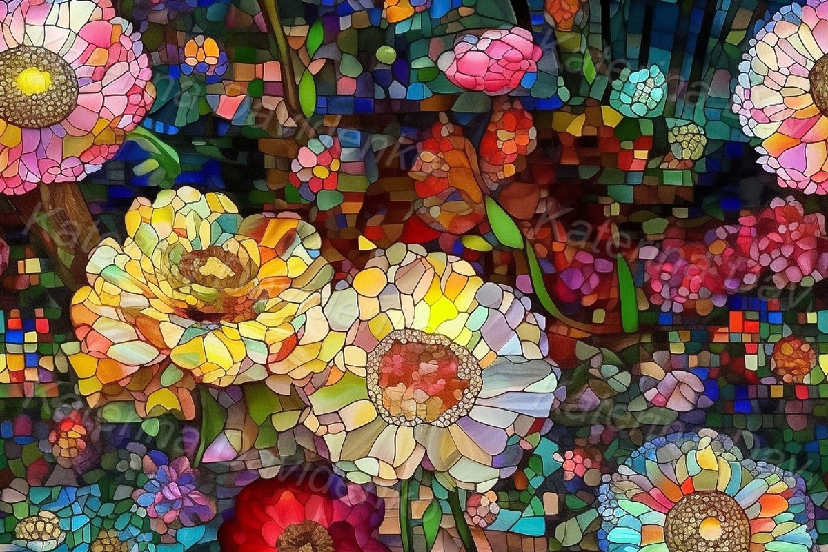 Patterns stained glass flowers, a Pattern Graphic by Bubert Art (Photo 4 of 7)
