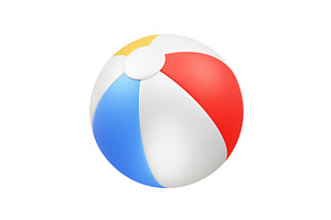Beach ball icon illustration 3d, an Illustration by fahad121