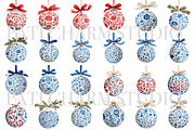 Christmas Baubles Clipart Set, a Decorative Illustration by Pati Charm Studio (Thumbnail 3 of 8)