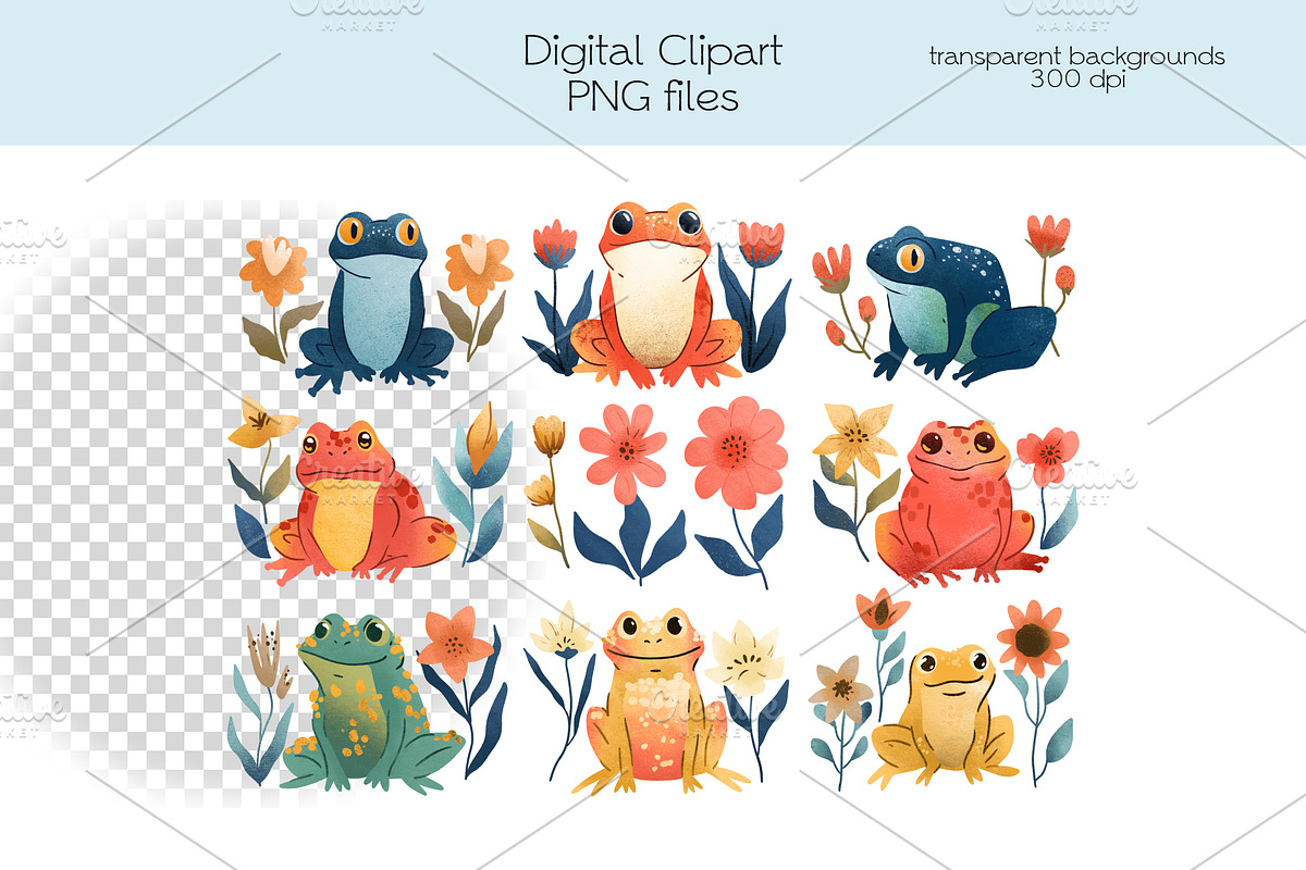 Frogs in Flowers, an Illustration by OllyKo Art (Photo 2 of 6)