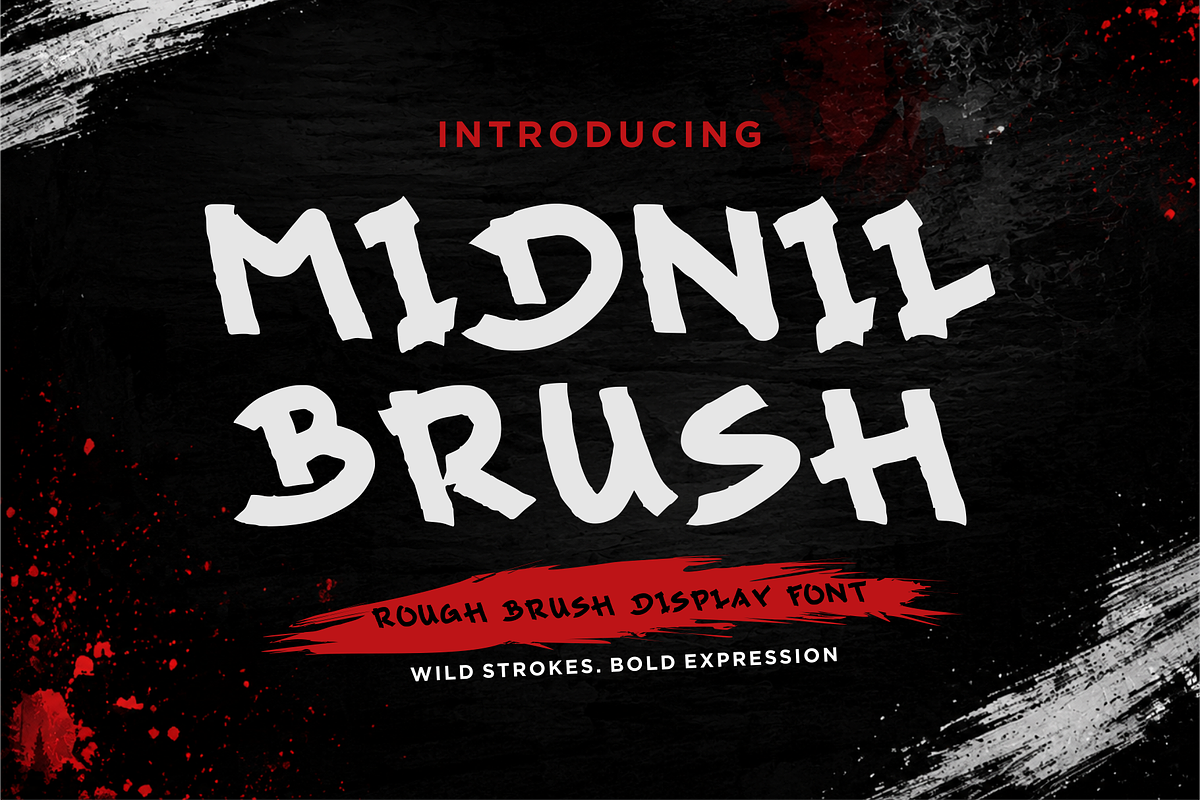 Midnil Brush – Wild Stroke Display, a Handwritten Font by idealistudio (Photo 1 of 8)