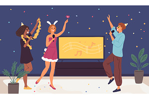 Fun group of cheerful friends, a Person Illustration by Vectorbuum
