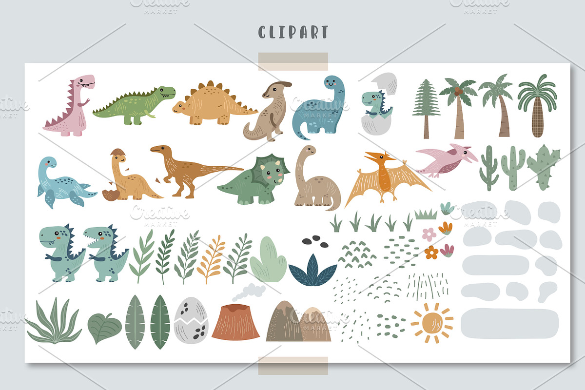 Dino Nursery, an Animal Illustration by caocastudio (Photo 2 of 7)