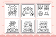 Bold Easy Cozy Kawaii Room Coloring, a Decorative Illustration by Ink Gallery (Thumbnail 3 of 5)