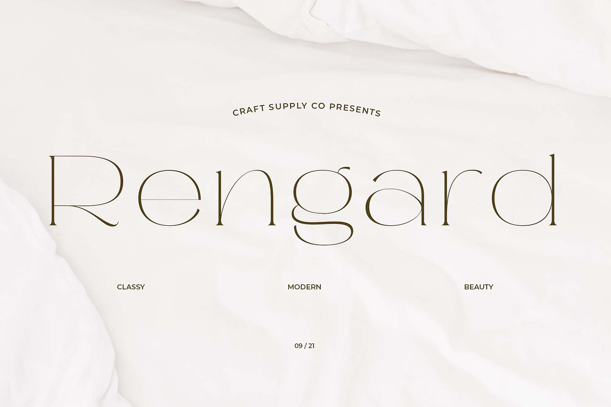 Rengard - Modern Serif Typeface, a Serif Font by Craft Supply Co. (Photo 1 of 8)