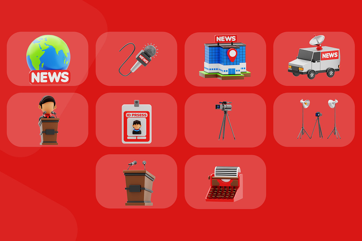 Journalism 3D Icon Pack, a 3D by novia99design (Photo 6 of 6)