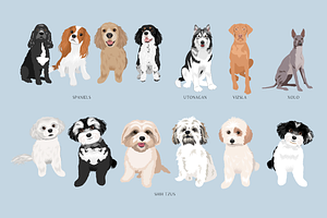 140 Detailed Dogs Clip Art Bundle