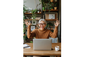 A cheerful middle-aged Asian woman, an Architecture Photo by Sergey Kotenev
