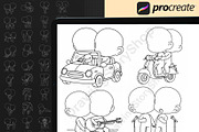 100 Procreate Chibi Couple Stamp, a Brush Add-On by DrawingStoryShop (Thumbnail 3 of 6)