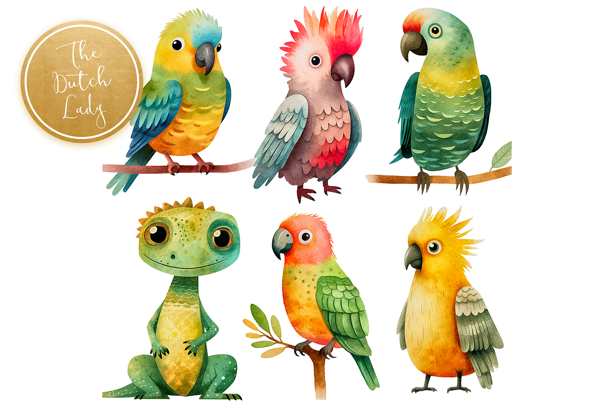 Cute Jungle Clipart Set, an Animal Illustration by The Dutch Lady Designs