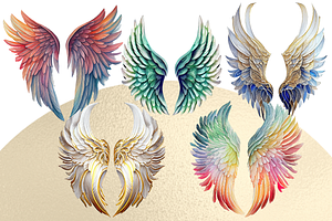 Angel Wing Watercolor Clipart