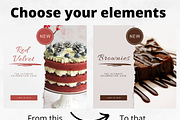 32 CAKE Instagram Canva Templates, a Social Media Template by Talipic Designs (Thumbnail 5 of 7)
