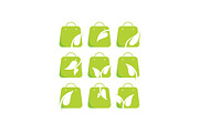 Green Leaf Shopping Bag Vector Logo, an Object Graphic by majesticlogo (Thumbnail 1 of 3)