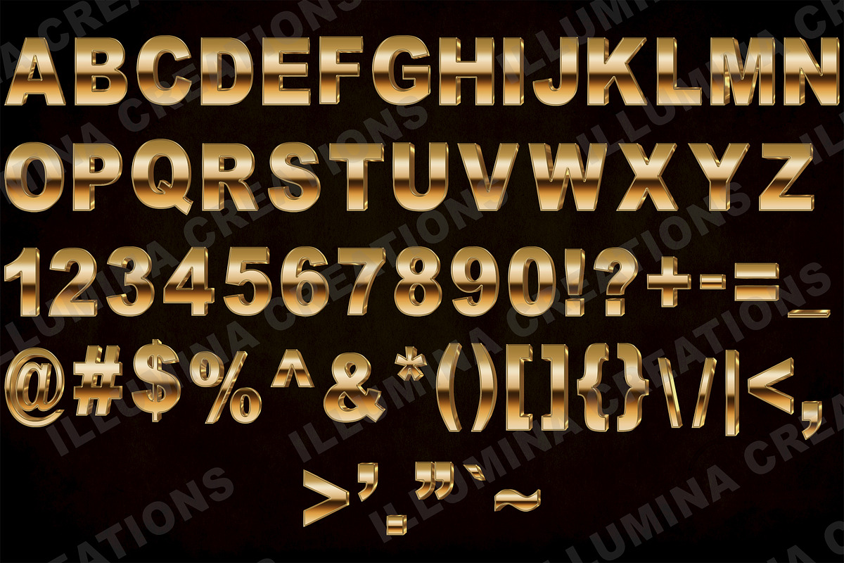 Gold Aurum 3D Font - Bitmap Typeface, a Slab Serif Font by Illumina Creations (Photo 5 of 5)