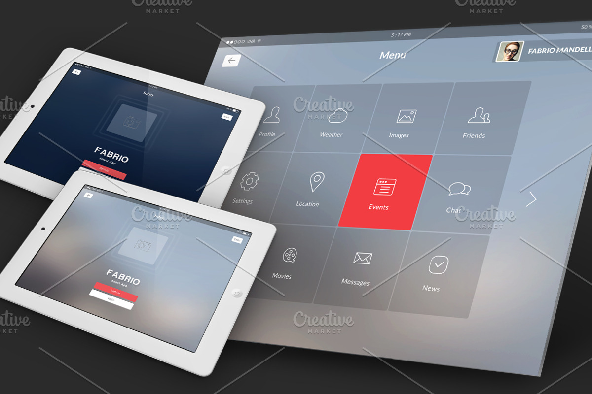 Tbalet Flat UI kit, an UI Kit Template by Alireza Farzad (Photo 3 of 8)