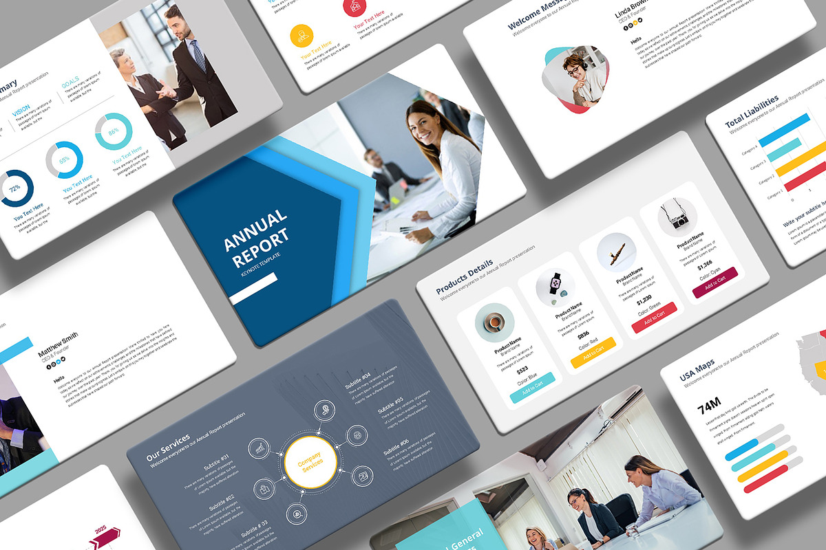 Annual Report Keynote Template, a Presentation Template by White Graphic (Photo 1 of 14)