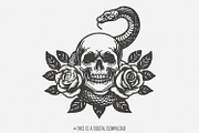 Skull Snake PNG, Floral Skull, an Illustration by SharpMarketplace (Thumbnail 1 of 9)