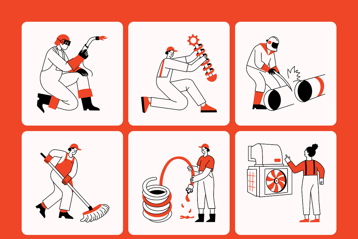 Industrial Illustrations Art, a Person Illustration by Vectors Market (Photo 8 of 10)