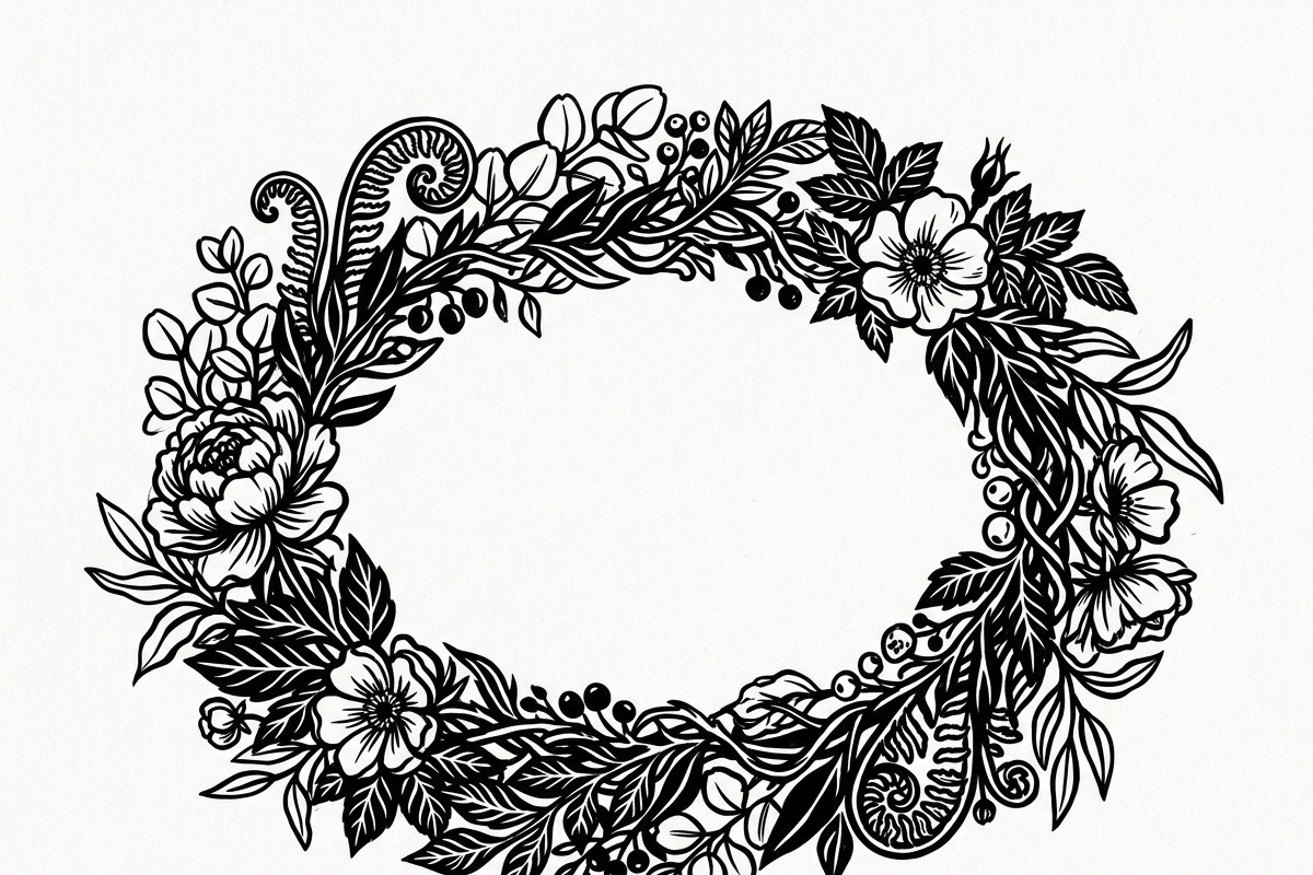 50 Elegant Floral Oval Mirror Frame, a Decorative Illustration by Amazin_art (Photo 32 of 40)