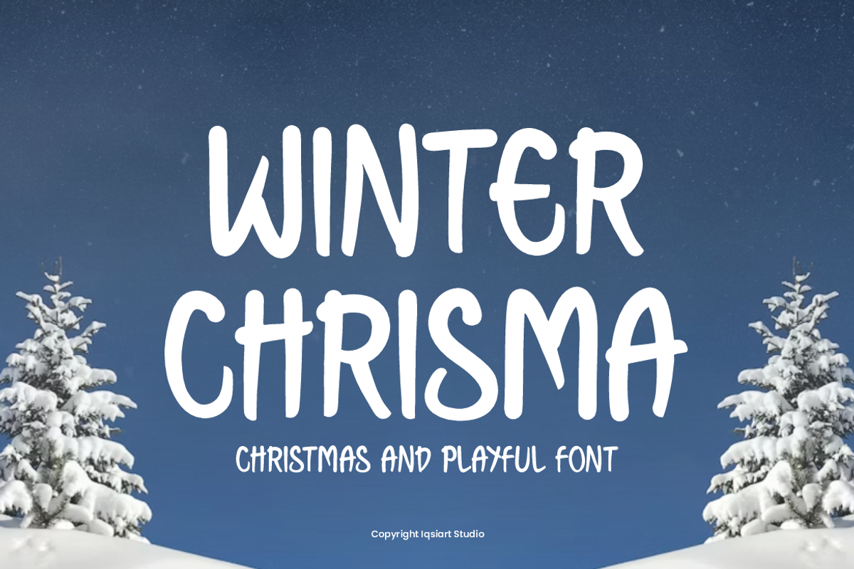 Winter Chrisma - Christmas Font, a Handwritten Font by Iqsiart Studio (Photo 1 of 7)