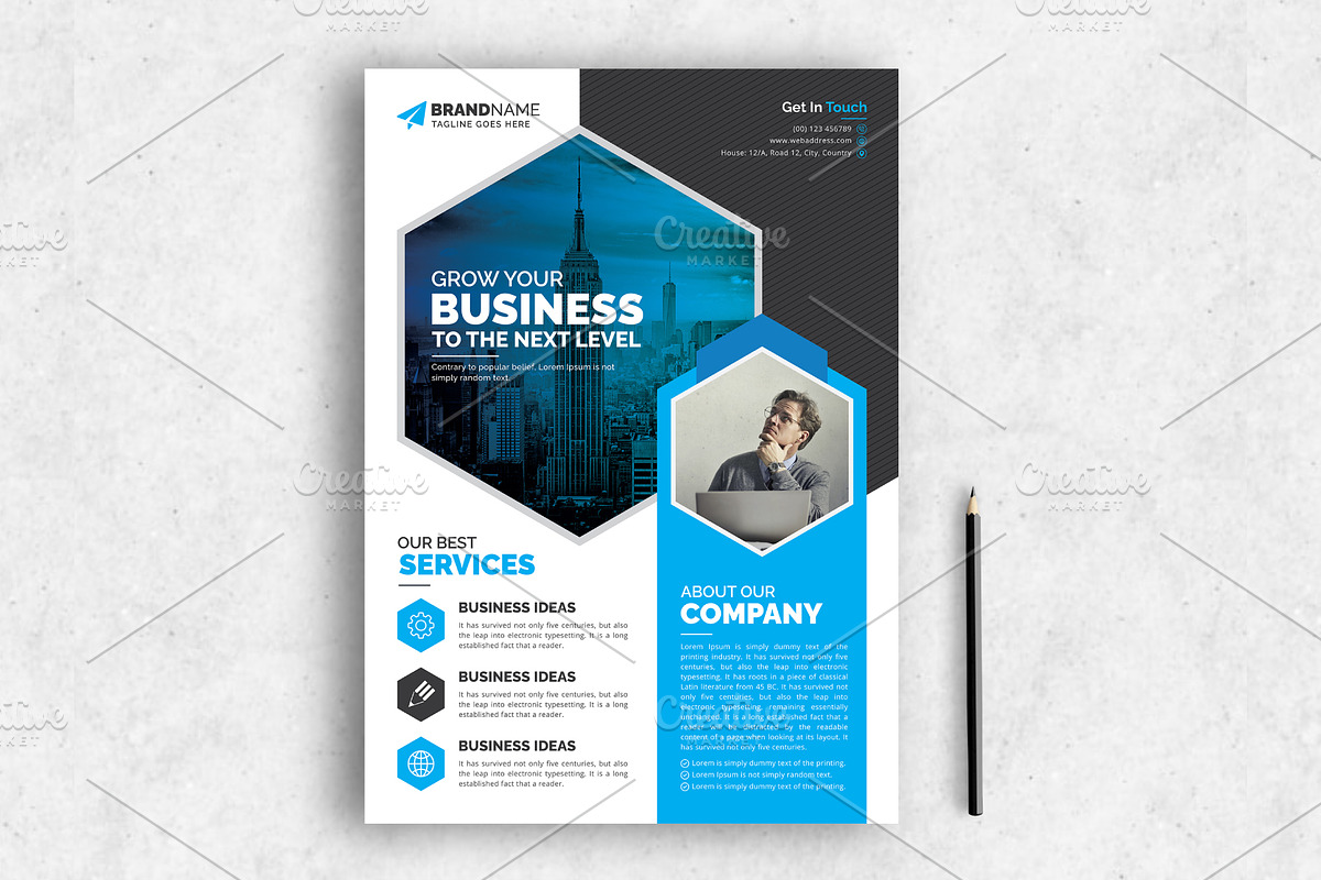 Corporate Business Flyer Template, a Flyer Template by GraphicsBurg (Photo 2 of 4)