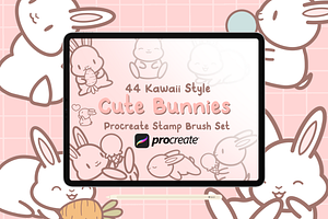 Procreate Stamps - Cute Bunnies