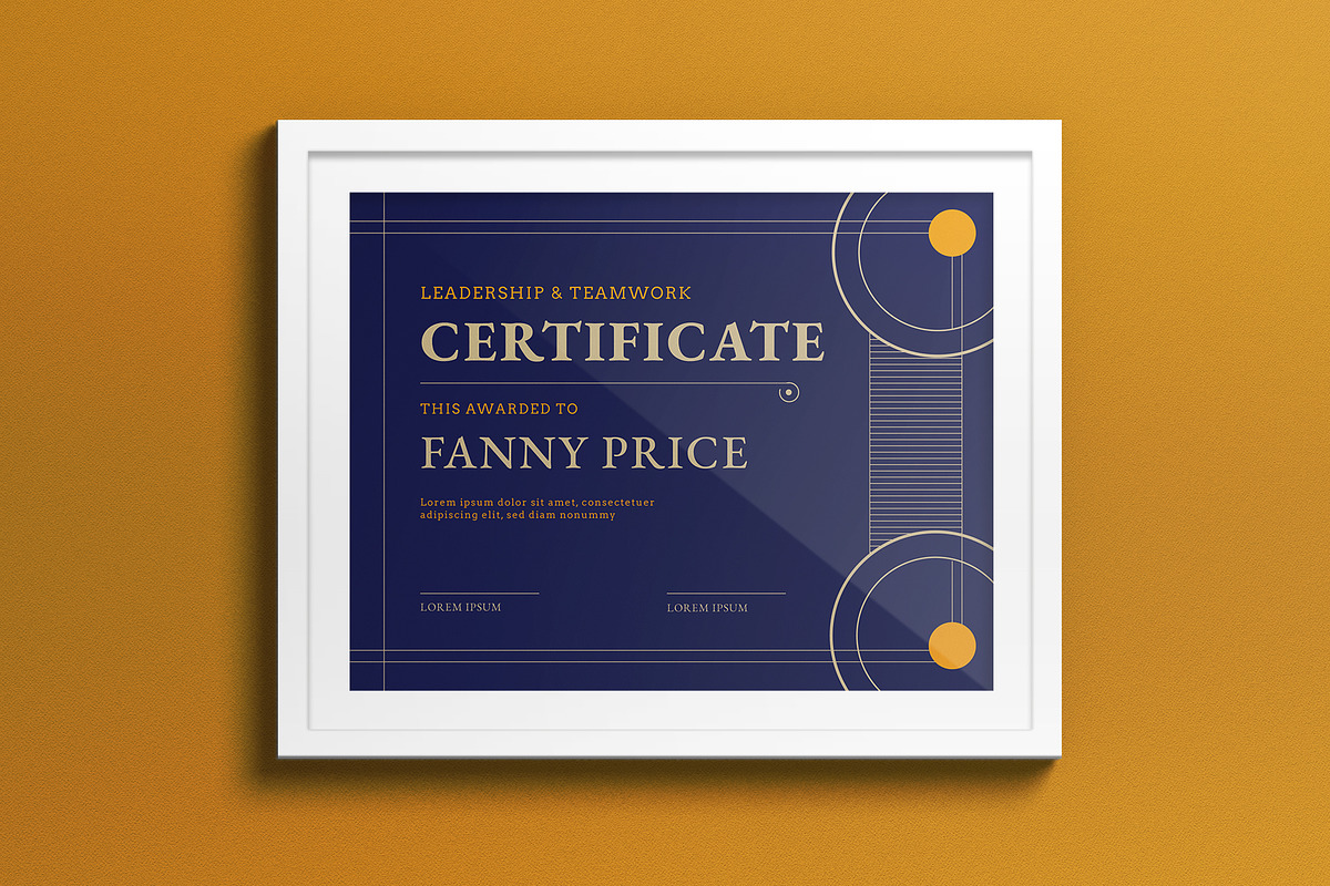 Blue Yellow Art Deco Certificate, a Print Template by graphicook (Photo 1 of 4)