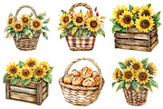Sunflower Farm Clipart, a Seasonal Illustration by CitraGraphics (Thumbnail 2 of 7)