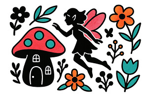 Fairy flying near a colorful, an Illustration by ZinetroN