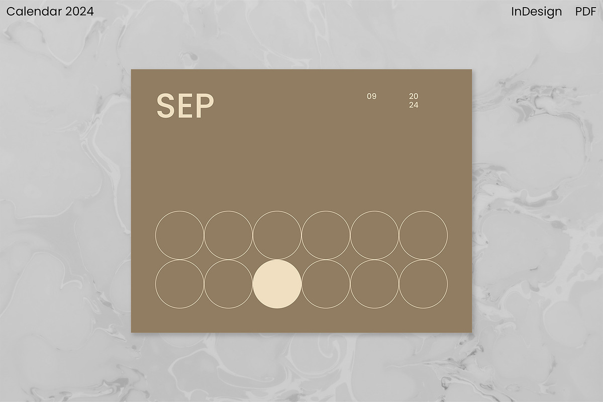 Minimalist Calendar 2024 (InDesign), an Object Graphic by Kessens (Photo 20 of 28)